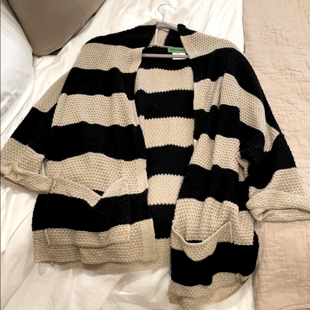 Tan and black cardigan